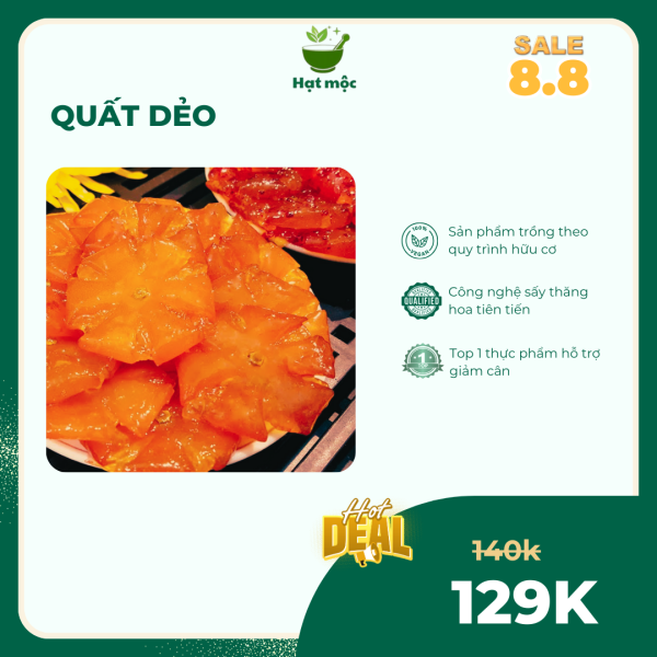 [Đặc Sản Truyền Thống] Quất Dẻo Cong 200g – Snack Tự Nhiên – Chua Ngọt Dễ Ăn – Hỗ Trợ Tiêu Hóa - Hình ảnh 3